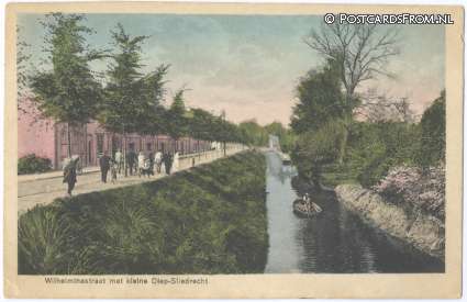 Sliedrecht, Wilhelminastraat met kleine Diep ansichtkaart: Sliedrecht, Wilhelminastraat met kleine Diep