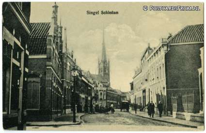 ansichtkaart: Schiedam, Singel