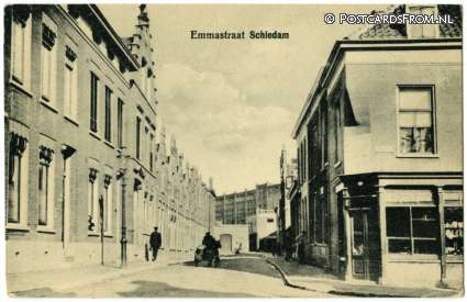 ansichtkaart: Schiedam, Emmastraat