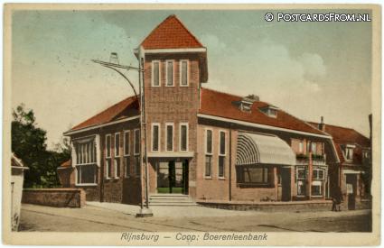 Rijnsburg, Coop. Boerenleenbank ansichtkaart: Rijnsburg, Coop. Boerenleenbank
