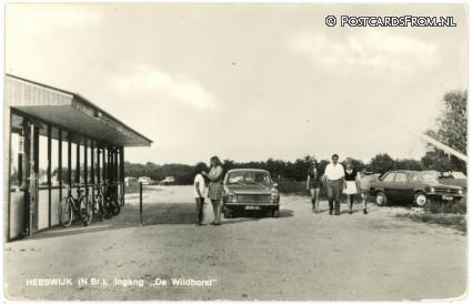 ansichtkaart: Heeswijk-Dinther, Heeswijk. Ingang 'De Wildhorst'. Bungalowpark