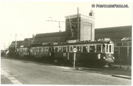 Rijnsburg, Remise met blauwe naar Katwijk ansichtkaart: Rijnsburg, Remise met blauwe naar Katwijk