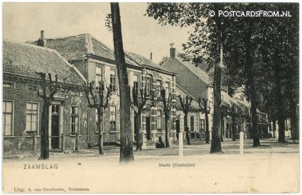Zaamslag, Markt. Oostzijde ansichtkaart: Zaamslag, Markt. Oostzijde